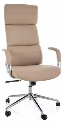Image de Fauteuil de bureau pivotant en similicuir - Gamme Q-03 - Beige