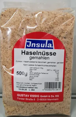 Produktbild von Insula Haselnüsse Gemahlen 500 g
