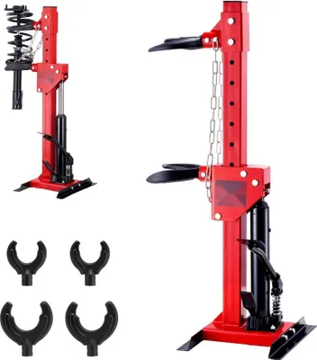 Immagine prodotto di Compressore idraulico per molle SM® - Attrezzo automobilistico da 4,5 tonnellate con forza di pressione nominale di 1 tonnellata - Tenditore per puntoni 11-13 cm e 14-17 cm - Pompa idraulica a prova di perdite