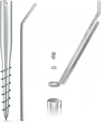 Produktbild von MAXERIO® 60 cm 1er Storm-Set (Sturmanker) Schraubfundament + Zubehör; Ø 60 x 2; M12