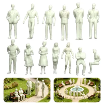 100 Miniatur Figuren 1:75, unbemalt, 25 mm, ABS