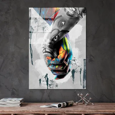 Image de Wallity, UV-799 70 x 100, Peinture décorative en verre trempé, Multicolore, 100 % verre trempé, 70 x 100 cm