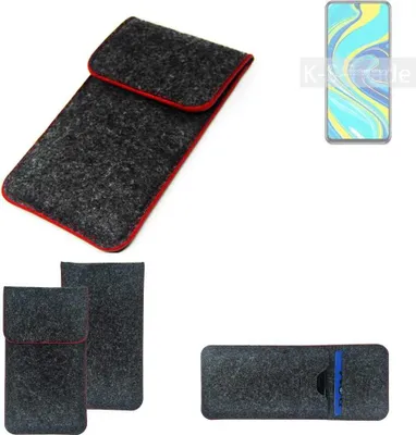 Produktbild von K-S-Trade Handy Schutz Hülle kompatibel mit Xiaomi Redmi Note 9 Pro Schutzhülle Handyhülle Filztasche Pouch Tasche Case Sleeve Filzhülle