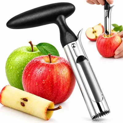 Produktbild von Apfelentkerner Edelstahl, apfelausstecher mit Gezahnter Klinge und Ergonomischem ABS-Griff, apfelschälmaschine für Äpfel und Obst
