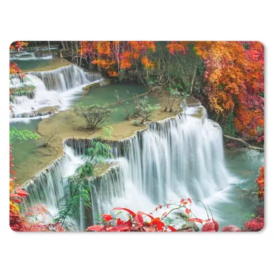 Produktbild von MuchoWow® Mauspad Mousepad Bäume - Wasserfall - Herbst - Natur 40x30 cm - Mousepads - Maus Mat - Pad - Mausunterlage - Anti Rutsch