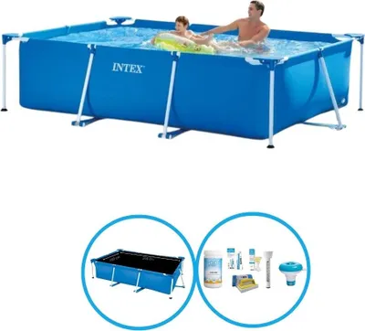 Produktbild von Intex Pool Rectangular Frame 260x160x65 cm - Schwimmbad-Paket