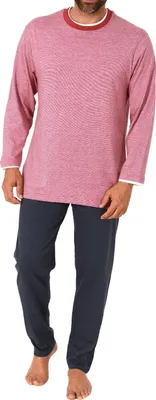 Produktbild von Herren langarm Schlafanzug Loungewear in chilliger Optik - auch in Übergrössen ; rot , 48