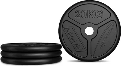 Produktbild von Marbo Sport 60 kg Olympia Hantelscheiben Set aus Gusseisen Guss Gewichte mit ø50/51 mm Bohrung / 2 x 20 kg + 2 x 10 kg