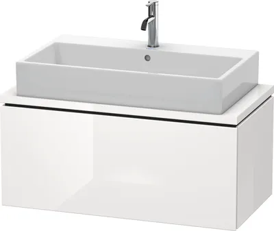 Produktbild von Konsolenunterschrank L-CUBE 400x920x477mm weiß hochglanz weiß hochglanz