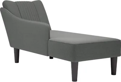 Obrázek produktu pro Lenoška s pravou područkou tmavě šedá textil