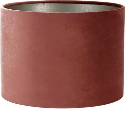 Produktbild von Lampenschirm Zylinder in Velours Dunkel Alt Rosa für Tischleuchte Wandleuchte 30-30-21cm