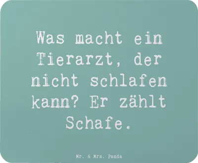 Produktbild von Mr. & Mrs. Panda Mouse Pad Spruch Tierarzt Schafzählen - Meeresbrise - Geschenk, Tierliebe, pc mousepad, mauspad, Berufspassion, Beruf, Berufsgestaltung, Berufsliebe
