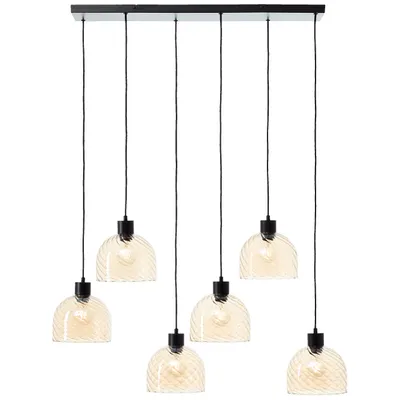 Produktbild von Pendelleuchte, 5-flammig, E27, höhenverstellbar, bernsteinfarben