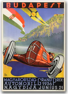 Produktbild von Poster - Canvas - Leinwand - 59,4 cm x 84,1 cm - Fotoposter - Leinwandkunst - Magyarorszag Budapest Grand Prix Auto