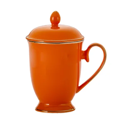 Produktbild von Tasse mit Teesieb aus Porzellan, orange, 325 ml