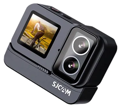 Produktbild von SJCAM SJ20 Action-Kamera, 4K Ultra HD, 20 MP, wasserdicht, verwacklungsfrei, mit 2,0-Zoll-Touch-Control-Bildschirm, Dual-Bildschirm, 40 m wasserdicht, 135¡ã Weitwinkel, unterstuetzt Live-Streaming mit externen Akku-wasserdichten Gehaeuseadaptern