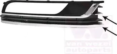 Zdjęcie produktu dla VAN WEZEL Kratka wentylacyjna Grill Zderzak do VW Passat Variant (365) z otworem/otworami na światła przeciwmgielne Chrom