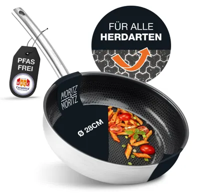 Produktbild von Moritz & Moritz Antihaft Pfanne 28 cm Induktion - Bratpfanne 28cm mit Keramikbes