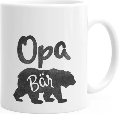 Produktbild von Kaffee-Tasse Opa Bär MoonWorks® weiß unisize