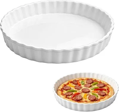 Zdjęcie produktu dla Omgoods - Forma do quiche ceramiczna, 26 cm, idealna do ciast i pizzy