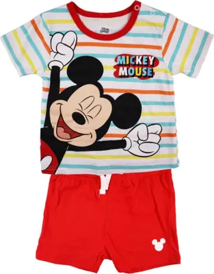 Produktbild von Disney Mickey Maus Baby Kurzarm Shirt und Shorts – Rot / 62