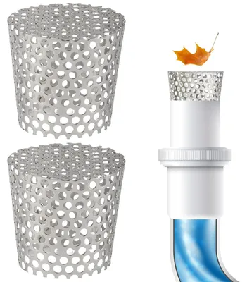 Image de Ensemble de 2 protège-feuilles en acier inoxydable pour gouttières