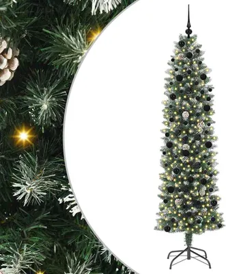Obrázek produktu pro vidaXL Umělý štíhlý vánoční stromek zelený a bílý 240 cm