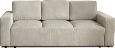 Image de Lisa Design Livy - canapé droit convertible - avec coffre - en velours côtelé - 3 places , Beige
