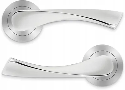 Zdjęcie produktu dla Klamki do drzwi dwustronne 65 mm aluminium szczotkowane 4 szt.