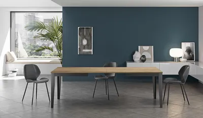 Produktbild von Groß - Ausziehbarer Tisch (130/290 x 80 cm) aus schwarzem Melamin