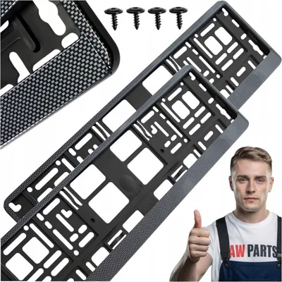 Produktbild von HP Nummernschildrahmen-Set aus Carbon Black-Folie