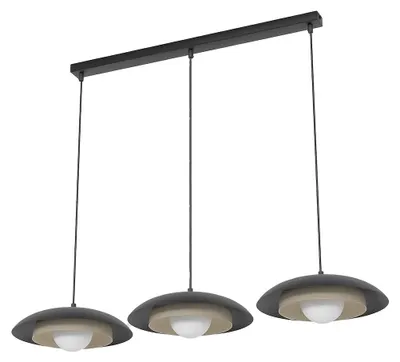 Produktbild von Hängelampe SKIN, schwarz-beige, 3xG9x15W, Metall, Maße: 120x95x30cm, IP20, Emibig
