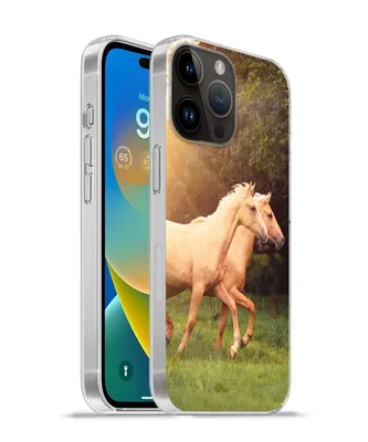 Produktbild von MuchoWow® Handyhülle Schutzhülle Hülle für Apple iPhone 14 Pro Max Pferde - Wald - Sonne Silikon Softcase Handy Hülle - Hardcover