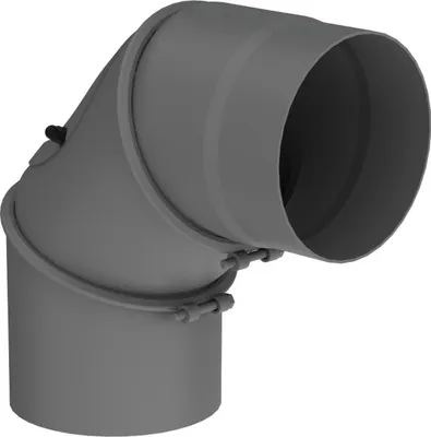 Produktbild von Ø 120 mm Ofenrohr Bogen drehbar 0-90° - mit Tür - gussgrau