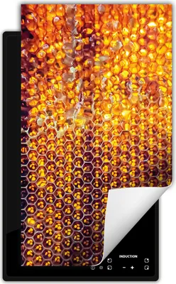 Produktbild von DarHaus Herdabdeckplatte 1 teilig 30x52 cm Anti Rutsch Matte Aufrollbar, Honig
