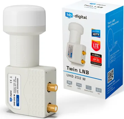 Produktbild von hb-digital LNB Twin für 2 Teilnehmer UHD 202 W LTE Filter wetterfest