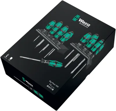 Productafbeelding van Wera schroevenset, 16-delig. Inclusief platte, kruiskop (PH), Pozidriv (PZD) en Torx (TX) schroevendraaiers. Kraftform uitvoering met wandhouder - 5105630001
