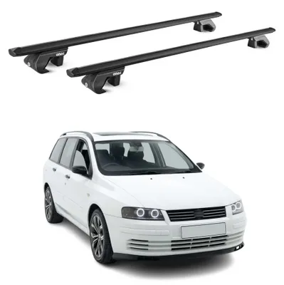 Produktbild von Dachträger Grundtäger für Fiat Stilo Kombi 2001-2007 90kg Alu Schwarz 2 tlg, KI-generiertes Bild