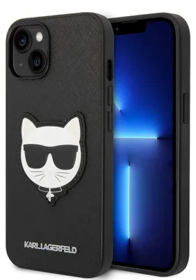 Obrázok produktu pre Puzdro Karl Lagerfeld Saffiano Choupette Head Patch Na Iphone 14 Plus - Čierne