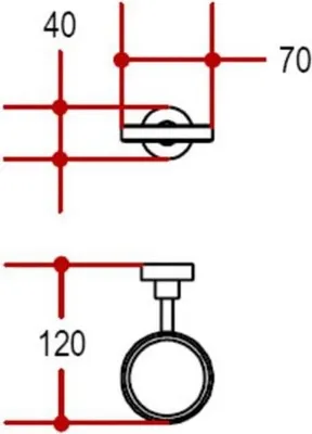 Produktbild von Lineabeta Baketo Einzelwandhalterung aus verchromtem Messing chrom glänzeNd, 52011.29
