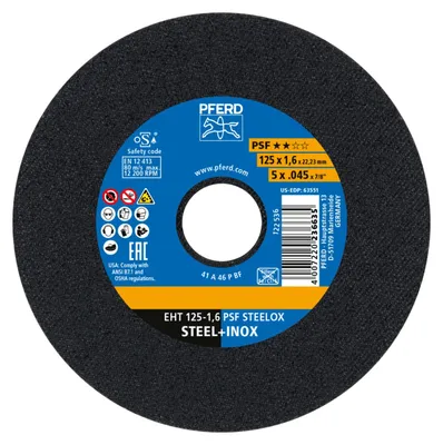 Immagine prodotto di PFERD TOOLS Disco da taglio EHT linea universale diritta PSF STEELOX per acciaio/acciaio inox