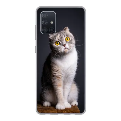 Produktbild von MuchoWow® Handyhülle Schutzhülle Hülle für Samsung Galaxy A51 5G Katze - Augen - Licht Silikon Softcase Handy Hülle