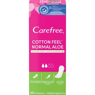 Zdjęcie produktu dla Carefree Bawełna Aloe, wkładki higieniczne 20 szt.
