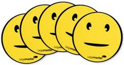 Produktbild von Symbolmagnet Emoticon-Symbol 50mm gelb Packung mit 50 Stück