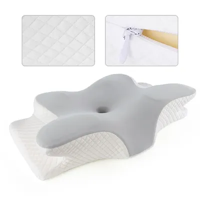 Produktbild von Ergonomisches Nackenkissen Orthopädisches Kissen Gegen Nackenschmerzen Schlafkissen Memory Foam Kopfkissen Seitenschläfer Rückenschläfer