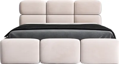 Produktbild von Polsterbett MAROKO 180 x 200 mit Matratze und Bettkasten. Farbe: Beige