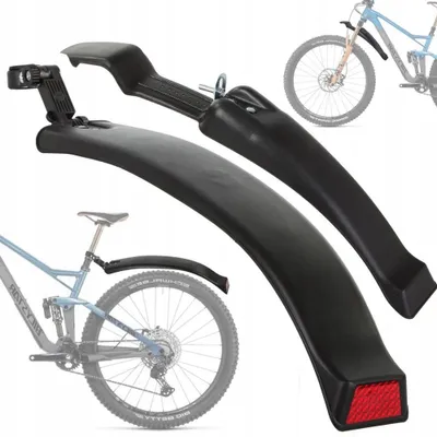 Produktbild von Fahrrad Schutzblech 24-28 Zoll Schwarz Set vorne hinten Spritzschutz MTB E-Bike Trekkingrad Citybike Kunststoff Reflektor