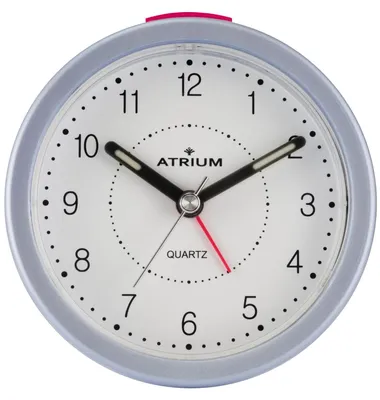 Image de Réveil analogique à quartz, blanc et bleu clair, modèle A260-15, sans tic-tac, avec éclairage