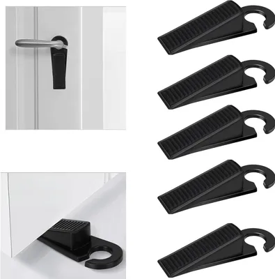 Productafbeelding van Deurstopper - Deurwig - Deuren Open Houden - Bevestiging aan Klink - 13 cm - Zwart