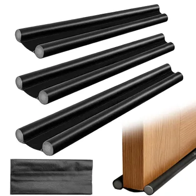 3er-Set Türzugstopper 96 cm, doppellagig, schwarz